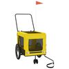 vidaXL Pet Bike Trailer Yellow and Black Oxford Fabric and Iron