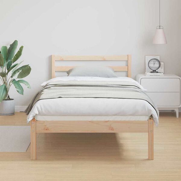 vidaXL Bed Frame Brown 215.5 x 95.5 x 69.5 cm Solid Pine Wood
