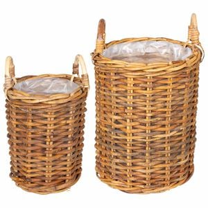 vidaXL Planter Basket with Storage 2 pcs Brown