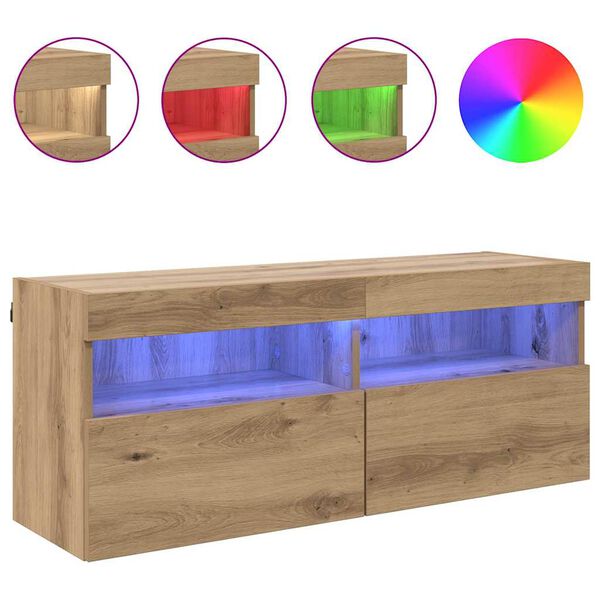 vidaXL TV Wall Cabinet Artisan Oak 100 x 30 x 40 cm Engineered Wood