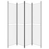 vidaXL 4-Panel Room Divider White 200x220 cm Fabric