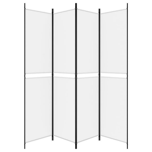 vidaXL 4-Panel Room Divider White 200x220 cm Fabric