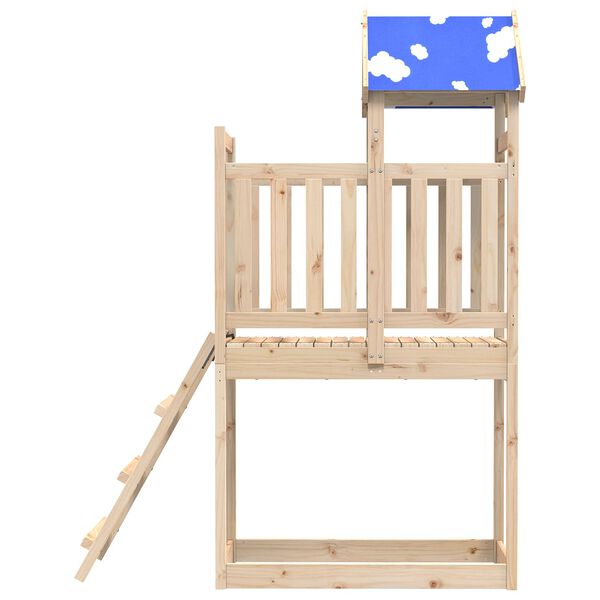 vidaXL Play Tower Brown 52.5 x 110.5 x 215 cm Solid Pine Wood