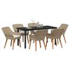 vidaXL Garden Dining Set with Cushion 7 pcs Beige Poly Rattan