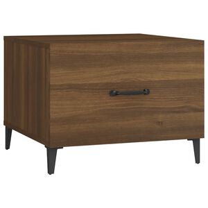 vidaXL Coffee Table with Metal Legs Brown Oak 50x50x40 cm