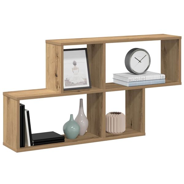 vidaXL Wall Shelf Artisan Oak 100x18x53 cm Engineered Wood
