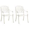vidaXL 3 Piece Bistro Set Cast Aluminium White