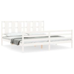 vidaXL Bed Frame without Mattress White 200x200 cm Solid Wood