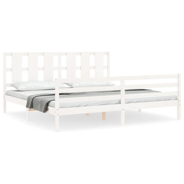 vidaXL Bed Frame without Mattress White 200x200 cm Solid Wood