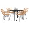 vidaXL Garden Dining Set 5 pcs Brown Powder-Coated Steel