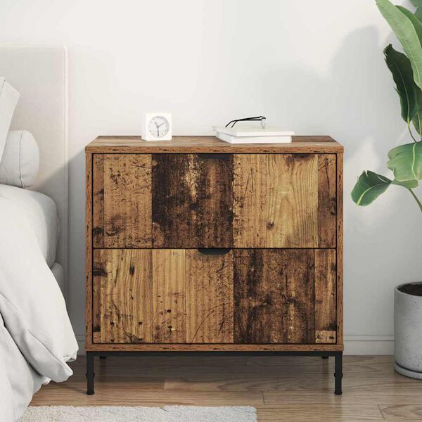 vidaXL Bedside Table Old wood 63.5 x 36 x 61 cm Engineered wood