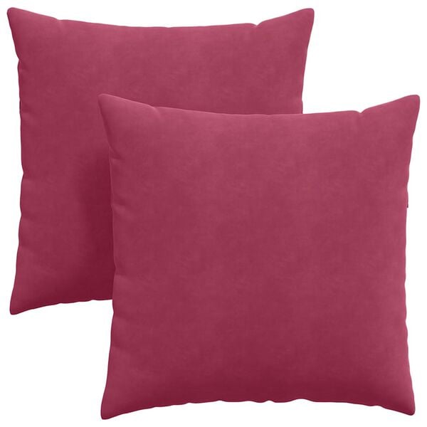 vidaXL Sofa Pillows 2 pcs Wine Red 60 x 60 cm Corduroy Fabric