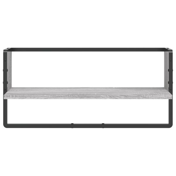 vidaXL Wall Shelf with Bar Grey Sonoma 65x25x30 cm