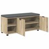vidaXL Hall Bench with Cushion with Shelf Sonoma Oak 100 x 38 x 46 cm