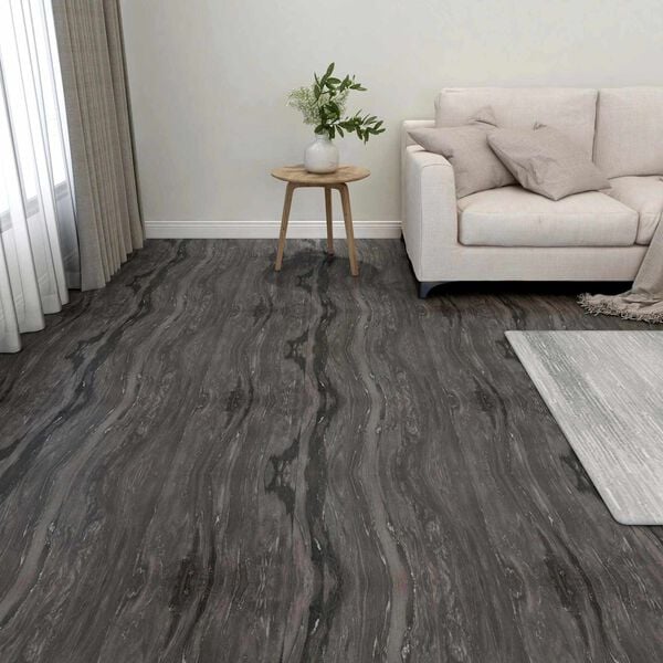 vidaXL Flooring Planks 55 pcs Dark Grey 5.11 m&sup2; PVC