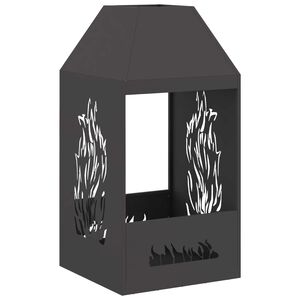 vidaXL Fire Pit Black 50 x 50 x 100 cm Steel