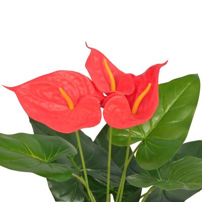 vidaXL Artificial Anthurium Plant with Pot 45 cm Red and Yellow