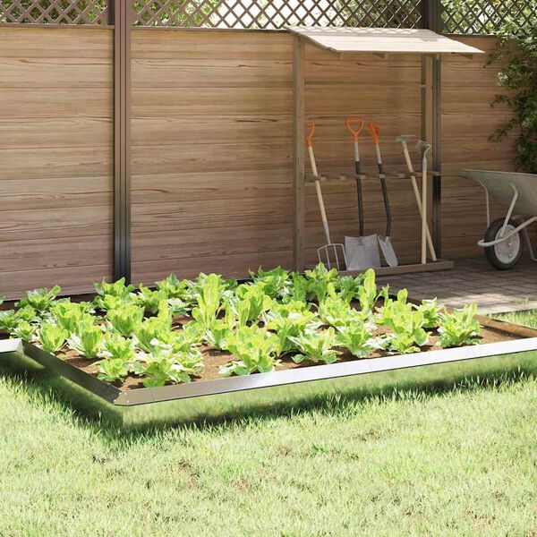 vidaXL Snail Fence Silver 50 x 3.5 x 25 cm Galvanised Steel