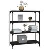 vidaXL Book Cabinet Black 80x33x100 cm Engineered Wood and Steel