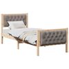 vidaXL Bed Frame with Headboard Taupe 75 x 190 cm Solid Pine Wood