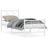 vidaXL Metal Bed Frame without Mattress with Footboard White 75x190cm