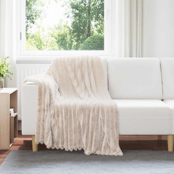 vidaXL Throw Blanket Beige 150 x 130 cm Fleece