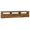 vidaXL TV Cabinet with LED Lights Smoked Oak 180x35x40 cm
