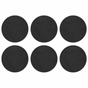 vidaXL Stepping Stone 6 pcs Black &Oslash; 44 x 2 cm Rubber