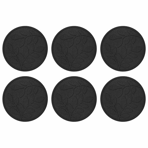 vidaXL Stepping Stone 6 pcs Black &Oslash; 44 x 2 cm Rubber
