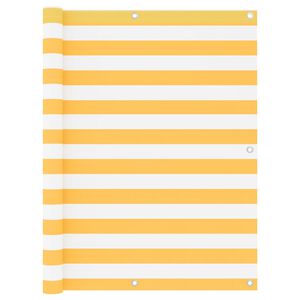 vidaXL Balcony Screen White and Yellow 120x500 cm Oxford Fabric
