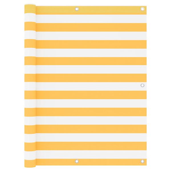 vidaXL Balcony Screen White and Yellow 120x500 cm Oxford Fabric