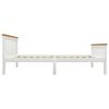 vidaXL Bed Frame without Mattress White Solid Pine Wood 100x200 cm
