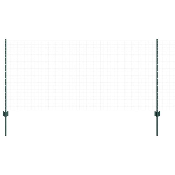 vidaXL Fence Posts Height Adjustable Manual 44 pcs Green 140 cm Steel