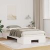 vidaXL Floor Bed Frame with Storage White 75 x 190 cm Solid pine wood