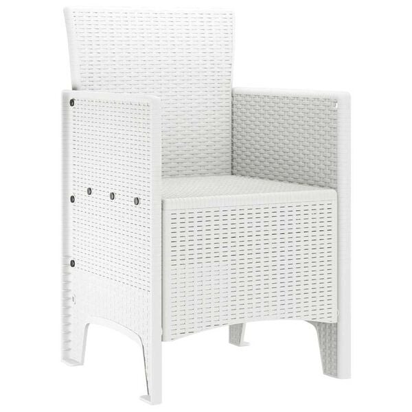 vidaXL Garden Chair 2 pcs White 53 x 49 x 85 cm Polypropylene