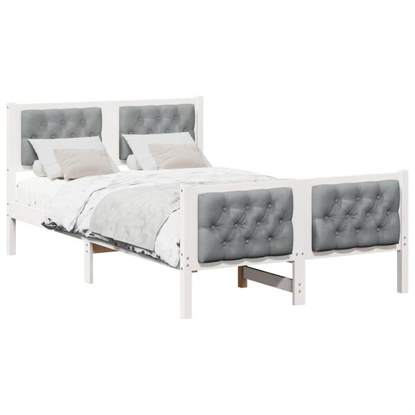 vidaXL Bed Frame Light Grey 120 x 200 cm Solid Pine Wood
