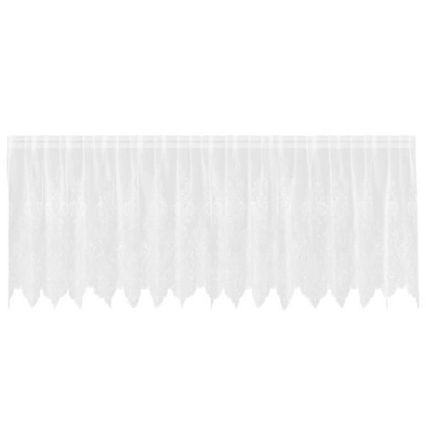 vidaXL Lace Curtain with Curtains Floral White 100 x 400 cm Polyester