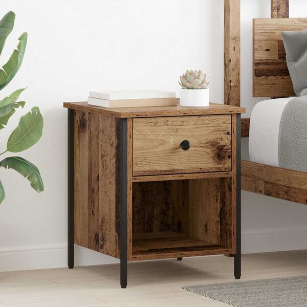 vidaXL Bedside Cabinet 2 pcs Old Wood 40 x 42 x 50 cm Engineered Wood