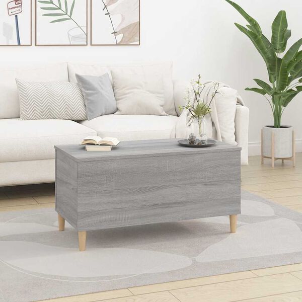 vidaXL Coffee Table Grey Sonoma 90x44.5x45 cm Engineered Wood