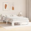 vidaXL Bed Frame with Headboard White 140 x 200 cm Solid Pine Wood