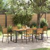 vidaXL Garden Dining Set 7 pcs Black and Brown Poly Rattan
