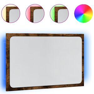 vidaXL LED Bathroom Mirror Sonoma Oak 60x8.5x38 cm Engineered Wood