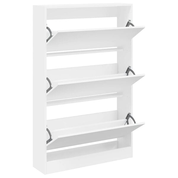 vidaXL Shoe Cabinet White 80x21x125.5 cm Engineered Wood