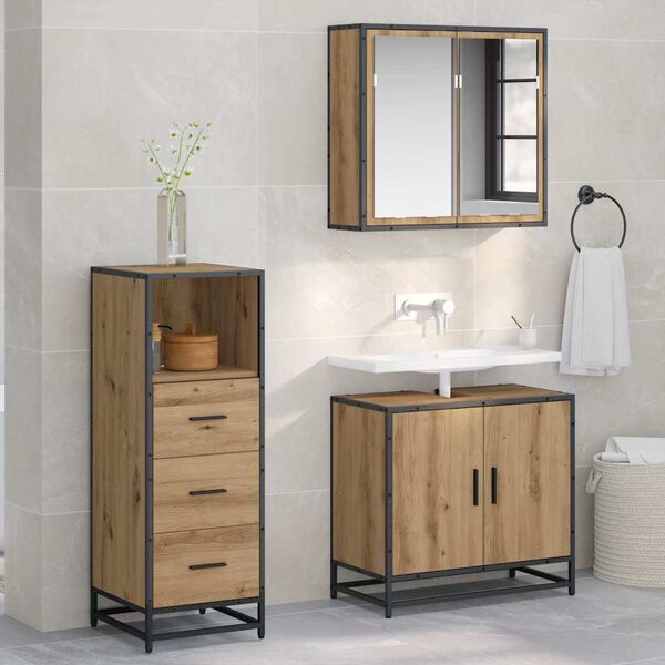 vidaXL Bathroom Furniture Set Artisan Oak 35 x 37.5 x 100 cm