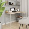 vidaXL Computer Desk White and Oak 110x72x70 cm Engineered Wood