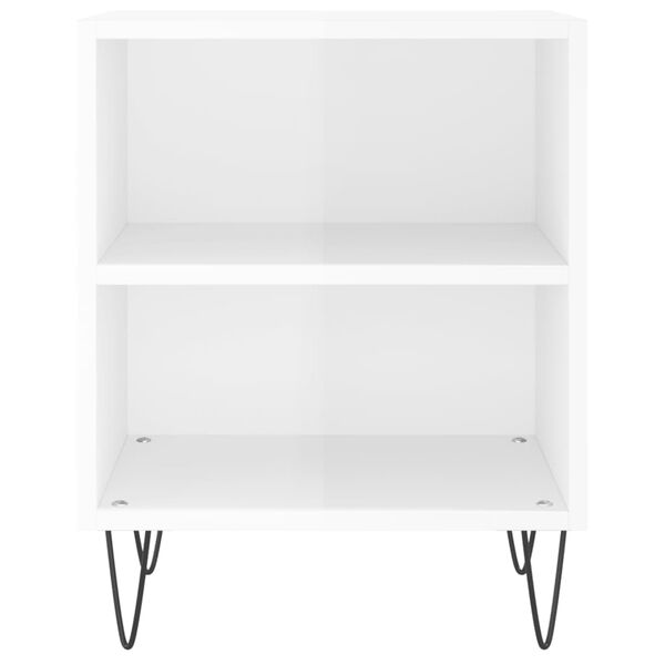 vidaXL Bedside Cabinet High Gloss White 40x30x50 cm Engineered Wood