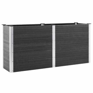 vidaXL Garden Raised Bed | Grey | Wood plastic composite (WPC), Steel | Large