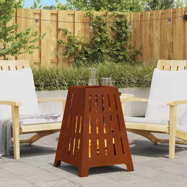 vidaXL Fire Pit Brown 50 x 50 x 70 cm Weathering Steel
