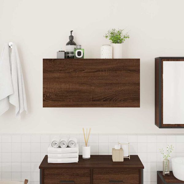 vidaXL Bathroom Wall Cabinet Brown Oak 80x25x40 cm Engineered Wood