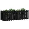 vidaXL Garden Raised Bed with Fence Design Black 150x50x50 cm Solid Wood Pine